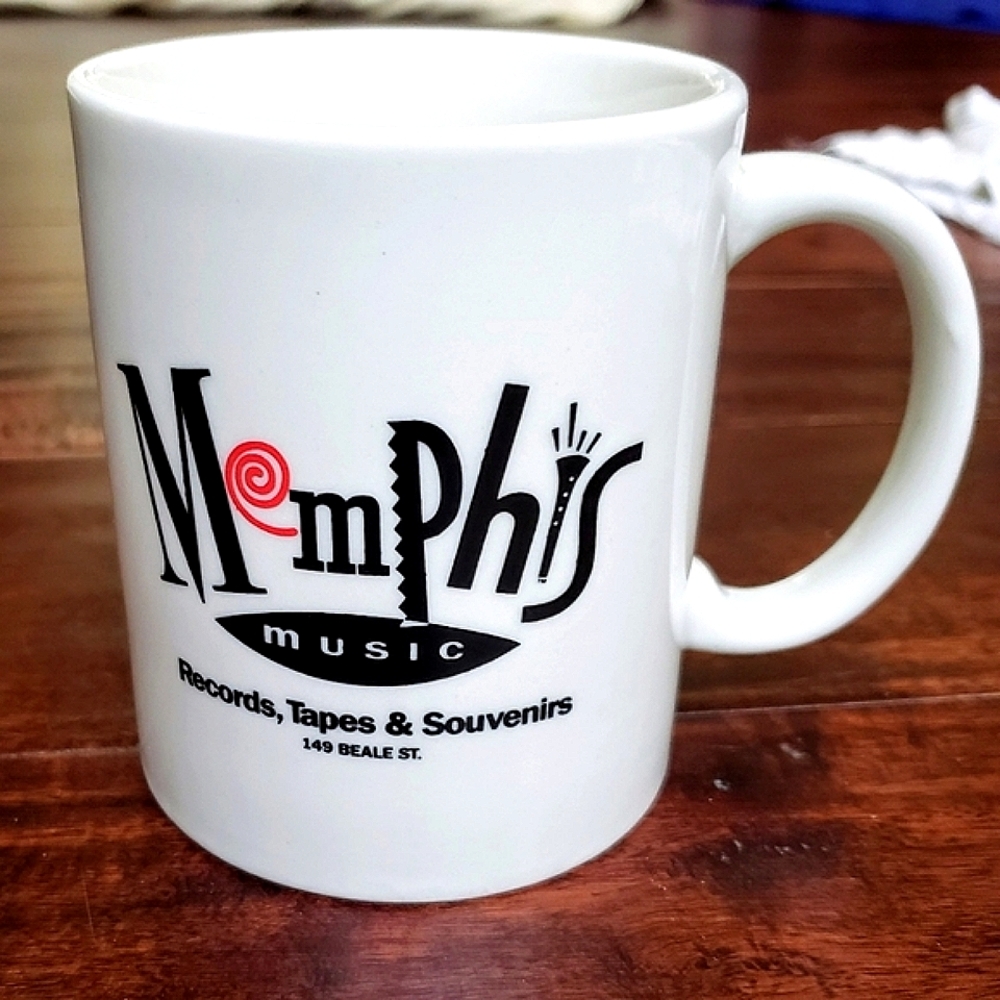 Vtg NEW Memphis Music Coffee Cup Beale St Memphis Music Records Tapes Souvenirs